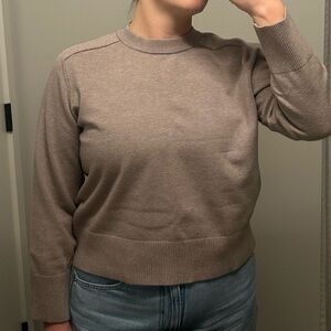 Abercrombie & Fitch Neutral Taupe Crewneck Sweater